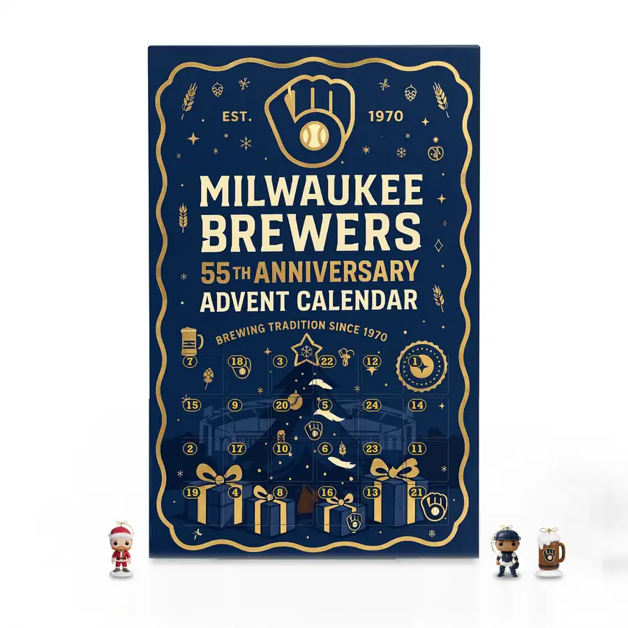 Brewmas Milwaukee Brewers advent calendar box with 3D figure ornaments